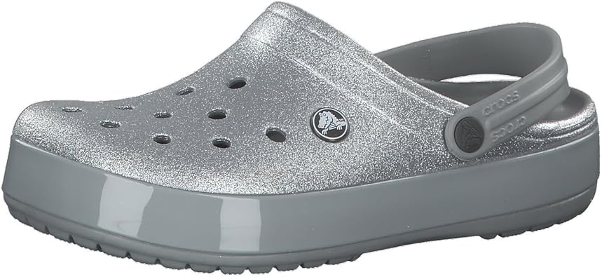 silver glitter crocs