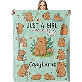 Adorable Capybara Blanket, Plush Soft Lightweight Warm Cozy Flannel 60×50 inch Cartoon Animal Throw Blanket for Couch, Travel, Bed, Outdoor, Gifts for Girls Women Teens Kids