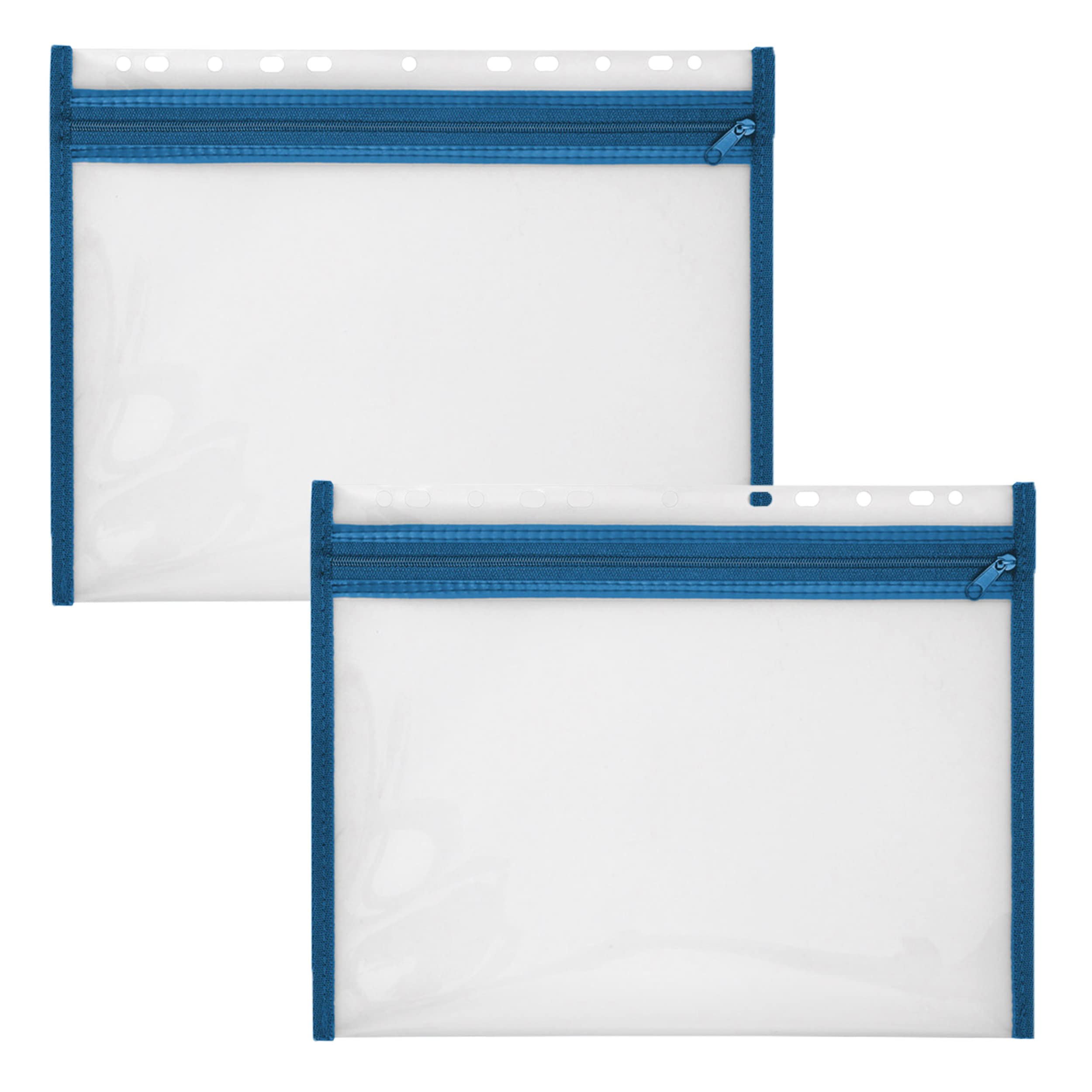 VELOFLEX A435405 Document Case with Zip, Pack of 2, DIN A4, Filable, Blue, VELOBAG XS, Zip Pocket