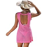 FAIRY SEASON Swimsuit Coverup for Women Knit Crochet Hollow Out Backless Beach Dress 2026 Bikini Cover Up Sleeveless Dresses
