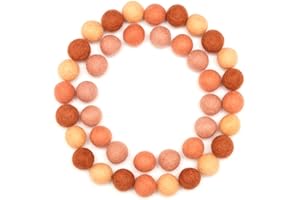 Glaciart One Felt Wool Balls, Felt Pom Poms (40 Pieces) 2 Centimeters - 0.8 Inch, Handmade Felted Blush Colors- Bulk Small Puff for Felting and Garland