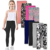 SOFTMILK Girls Prints Leggings High Waist Tie Dye Toddlers' Fashion Leggings Size 4-11Y,Stretchy Tight Pants, Multipacks