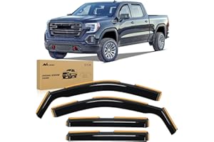 Nilight in Channel Rain Guards for Chevrolet (Chevy) Silverado 1500 Crew Cab/GMC Sierra 1500 Crew Cab 2019 2020 2021 2022 2023 2024 2025 Vent Window Visors-4pcs