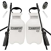 Chapin 22000 Pump Sprayer, 1-Gallon, Lawn & Garden, Translucent Poly Tank, Funnel-Top, SureSpray, Anti-Clog Filter, Adjustable Cone Nozzle & 34" Hose for Fertilizer, Weed & Pest Applications, 2 Pack