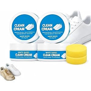 Loqumloi 2pcs White Shoe Cleaner, 2026 New Cleaning Cream with Sponge | This multi-purpose cleaning cream requires no water a
