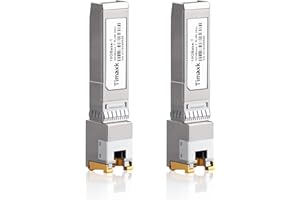 Timaxk 2 Pack 10GBase-T SFP+ to RJ-45 Transceiver, 10Gbe SFP+ Copper Ethernet Module, up to 30 Meters, Compatible with Cisco, Ubiquiti, Mikrotik, D-Link, Netgear, Qnap, Linksys and More