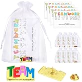 Landical 24 Pcs Team Pins Employee Appreciation Gifts Bulk Thank You Cards | Motivational Gold Team Lapel Pin with Teamwork Card for Employee Coworkers Recognition Teachers Nurse Teammate Building Gifts