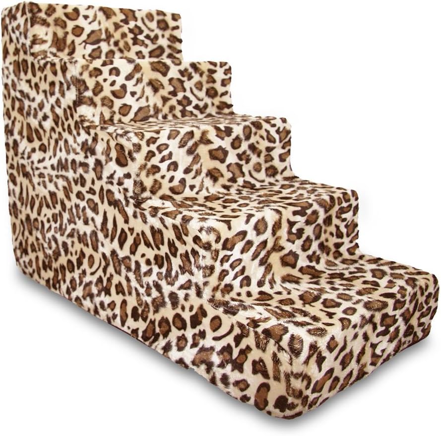 Best Pet Supplies ST225T-L Foam Pet Stairs/Steps, 5-Step, Animal Print : Pet Supplies