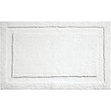 InterDesign Microfiber Spa Bathroom Accent Rug, 21 x 17, White
