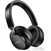 Over Ear Headphones Wireless Bluetooth, Noise Cancelling Headphones Bluetooth with Microphone, Cancelling Wireless Headphone Over Ear, 65h Playtime, Clear Calls, Comfort Fit For Travel (Black)