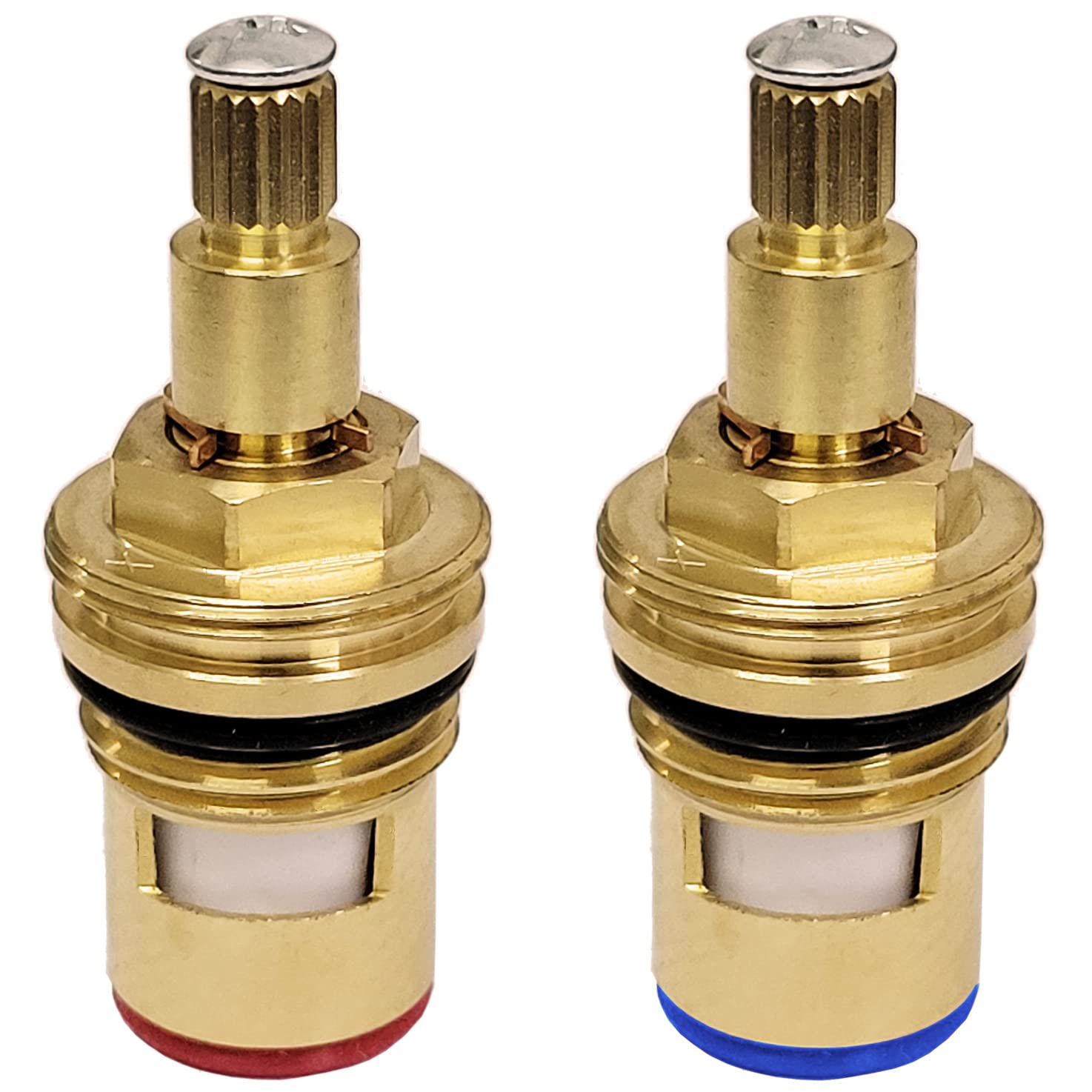 Tap Valves Replacement Brass Ceramic Disc Insert Gland Cartridge Cold and Hot Water 1/4 Quarter Turn 20 Teeth G 1/2Inch
