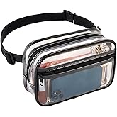 Clear Fanny Pack for Stadium Events - Clear Bag for Women Men | Lightweight Waist Pack for Concerts, Sports Games Day 
Trave
