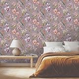 Rasch Maya Floral Wallpaper Orchids Lilac Multi Colourful Tropical Exotic view 3