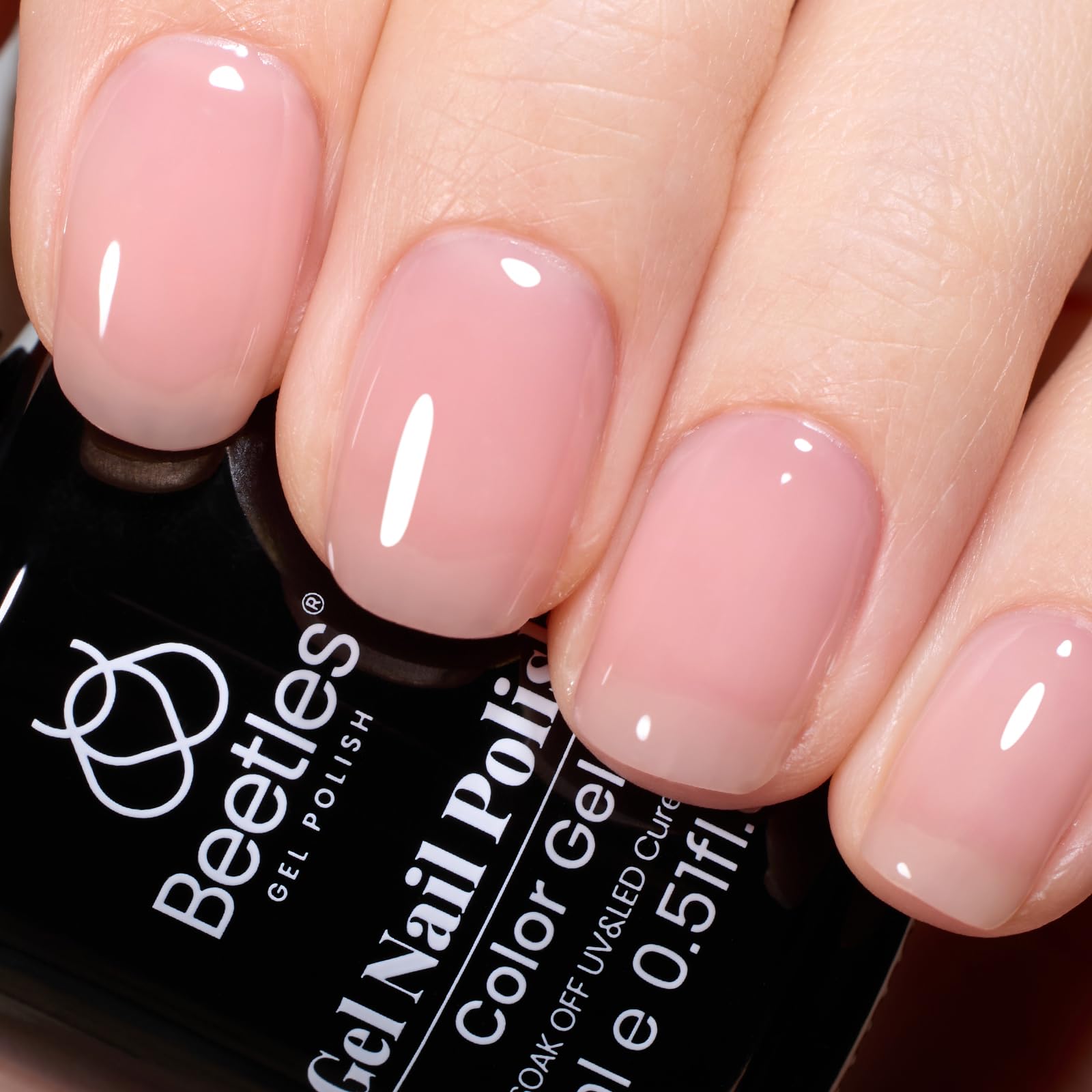 beetles Gel Polish 15ml Nude Pink Gel Polish Jelly Gel Nail Polish Neutral Sheer Spring Color Soak off LED UV Lamp DIY Nail Art Decoration Manicure Design Salon at Home