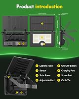 OHAYORI Solar Security Lights Outdoor 122LED 4 Modes USB Rechargeable view 8