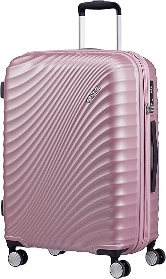 pink metallic suitcase
