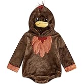 Kuriozud Toddler Baby Thanksgiving Outfit Costume Turkey Long Sleeve Romper My First Halloween Boy Outfit Cute Fall Clothes