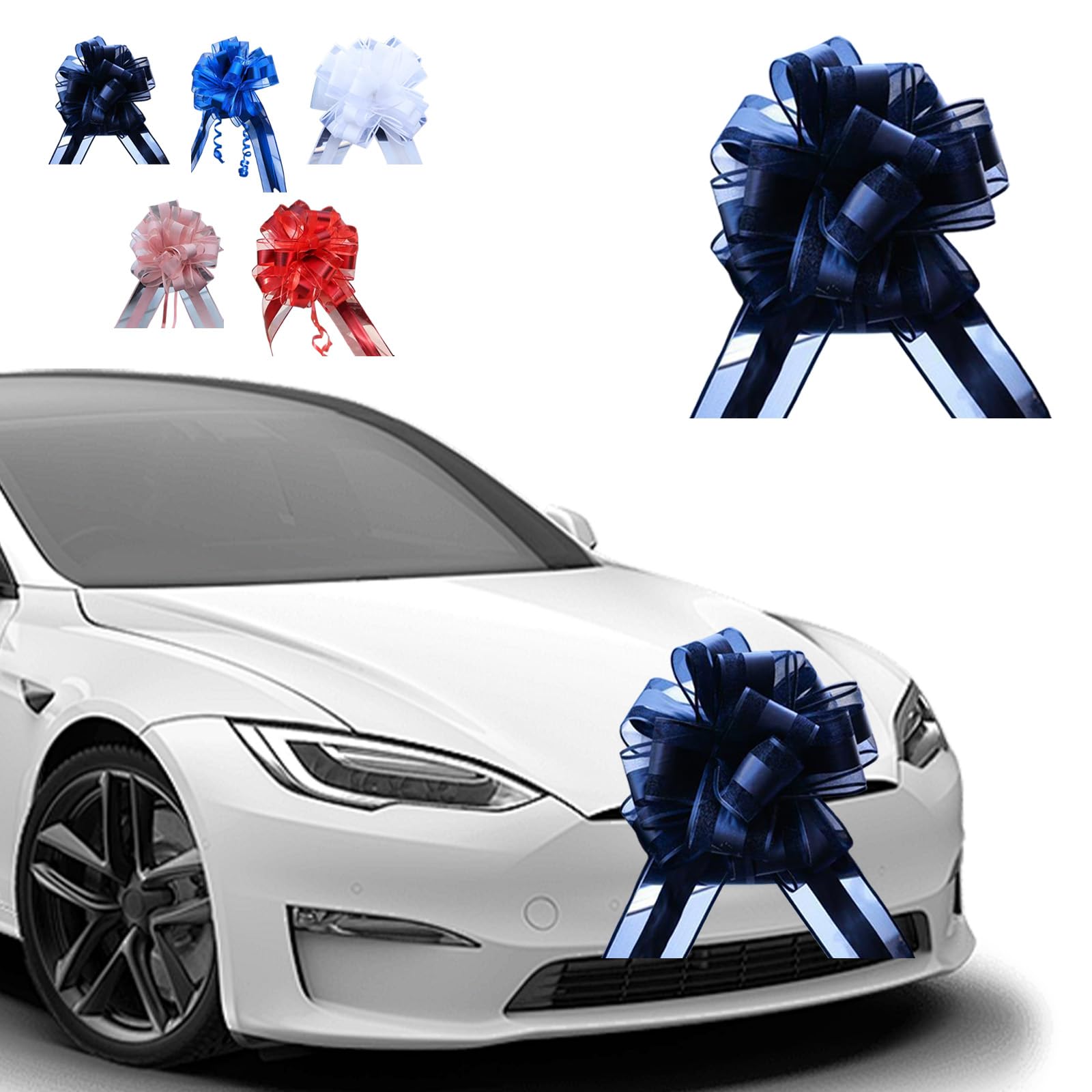 JYJLLM 5-Pack Large Black Fabric Bows (70 Inch / 180 cm), Giant Decorative Bows for Wedding Car Decor, Prom Vehicle, Gift Wrapping and Event Staging, Adult Elegant Celebration Decoration(black)