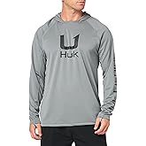 HUK Mens Icon X Hoodie, Fishing Shirt With Sun Protection for Men, Night Owl, Small