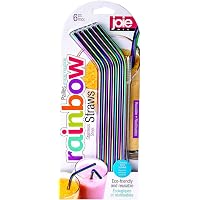 Amazon.com: Joie Rainbow Drinking Straws | 6 Stainless Steel Reusable ...