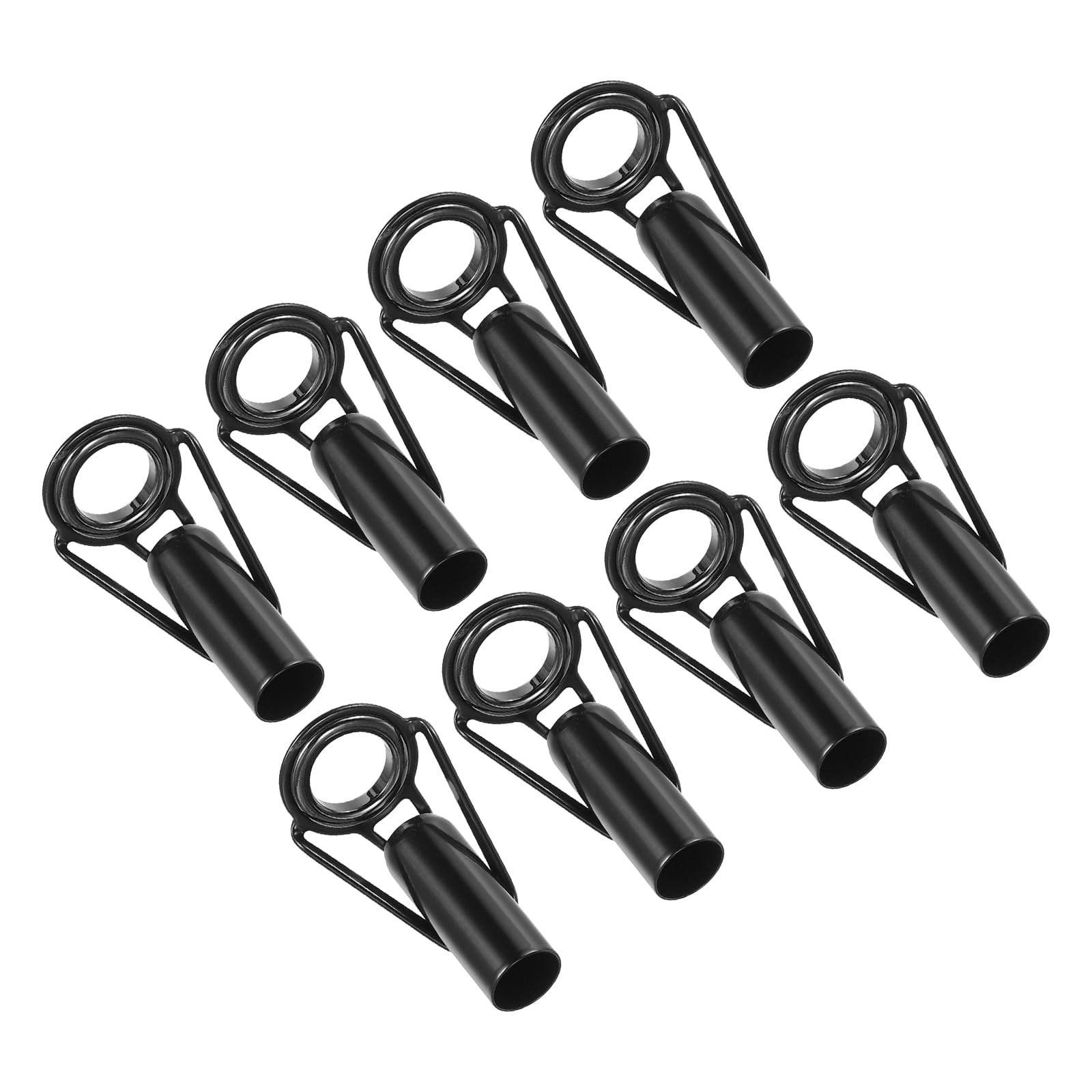 PATIKIL 7.0mm Fishing Rod Tip Repair Kit, 8pcs Stainless Steel Pole Ring Guide Replacement for Saltwater Freshwater Fishing, Black