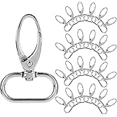 Acrux7 50 Pack 1 Inch Swivel Clasp Silver Lobster Claw Clasps for Keychains Lanyard Clips D Ring Keychain Clip Swivel Snap Hooks for Key Chain, Crafts and Purse DIY Lanyard Making