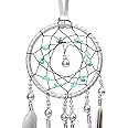 Dream Catcher Handmade Car Interior Rearview Mirror Dangle 2.8" Diameter (Dusty Blue)
