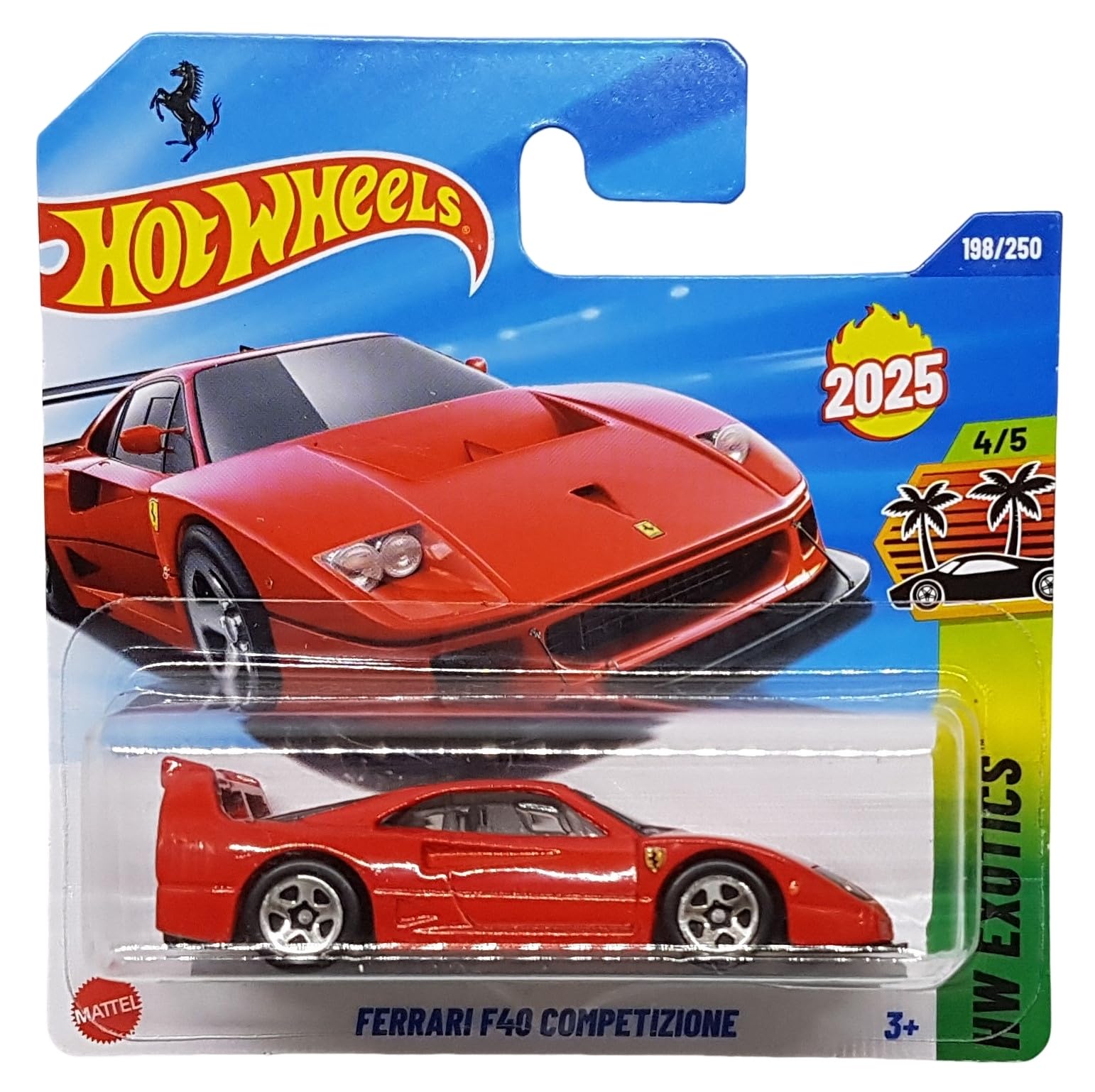 Hot Wheels Ferrari F40 Competizione HYW59 HW Exotics 4/5 Short Card Red Ferrari Licence Mattel 2025 1:64