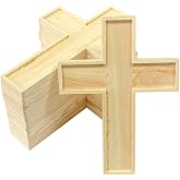 12 Pack 9 Inches Unfinished Wood Crosses Natural Solid Wooden Cross Framed Cross for Party Church School Homemade Crafts (9 x 6.3 x 0.47Inches)