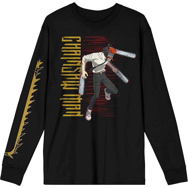 Amazon.com: Bioworld Chainsaw Man Blood Fiend Long Sleeve Black