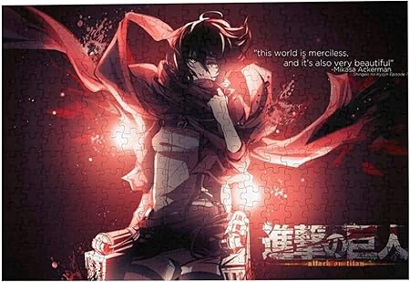 Amazon 進撃の巨人 リヴァイ アッカーマン 500 人気アニメ ジグソーパズル キャラクター 萌えグッズ 減圧 纸製のパズル プレゼント ジグソーパズル おもちゃ