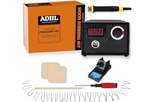 ADIIL Wood Burning Kit, Wood Burning Tool, Adjustable Temperature Pyrography Pen Kit, Professional Wood Burner Tool Kit for Adults and Beginners Christmas Gift, Single Pen, Use Voltage 110V