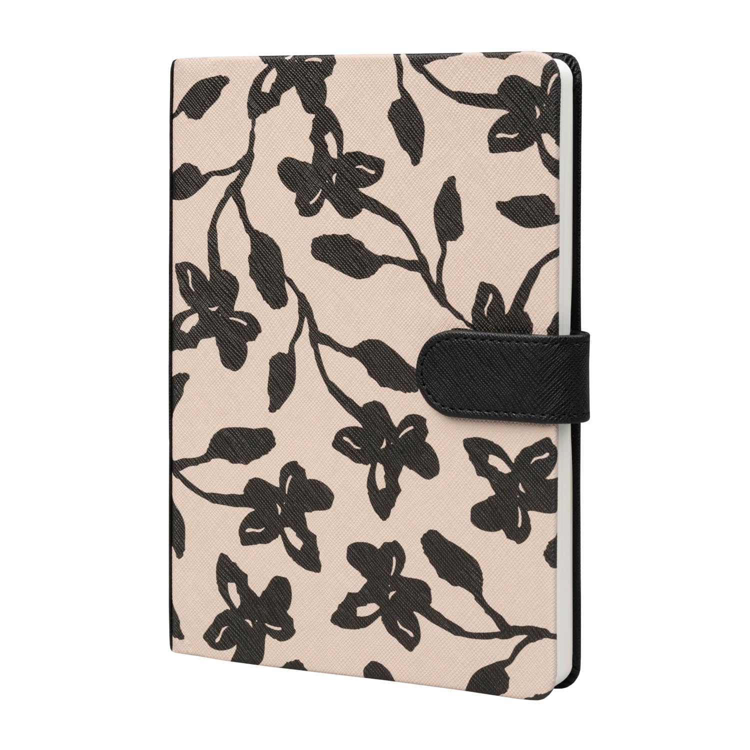 Kokonote A5 Notebook Hardback - Luxe Midnight Dahlia | Faux Leather Bullet Journal Dotted Note Book, Dotted Notebook A5 Sketchbook | University Stationery, Cute Stationery Gifts