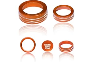 BORUIEN for Ford Maverick 2025 2026 Accessories Interior Decor Gear Shift 4WD Engine Start Stop Headlight Volume Radio Control Switch Center Consoles Knob Cover 5Pcs Aluminum Alloy (Orange, 2025-Up)