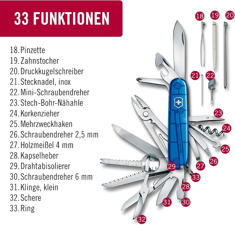 Schweizer Taschenmesser Swiss Champ Multitool, 33 Funktionen