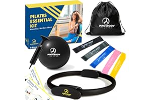 ProBody Pilates Ring Set with 14-Inch Magic Circle Ring, 9-Inch Exercise Ball, 5 Resistance Bands, Pump, Training Guides, & Storage Bag for Core Strength, Balance, Stability Training