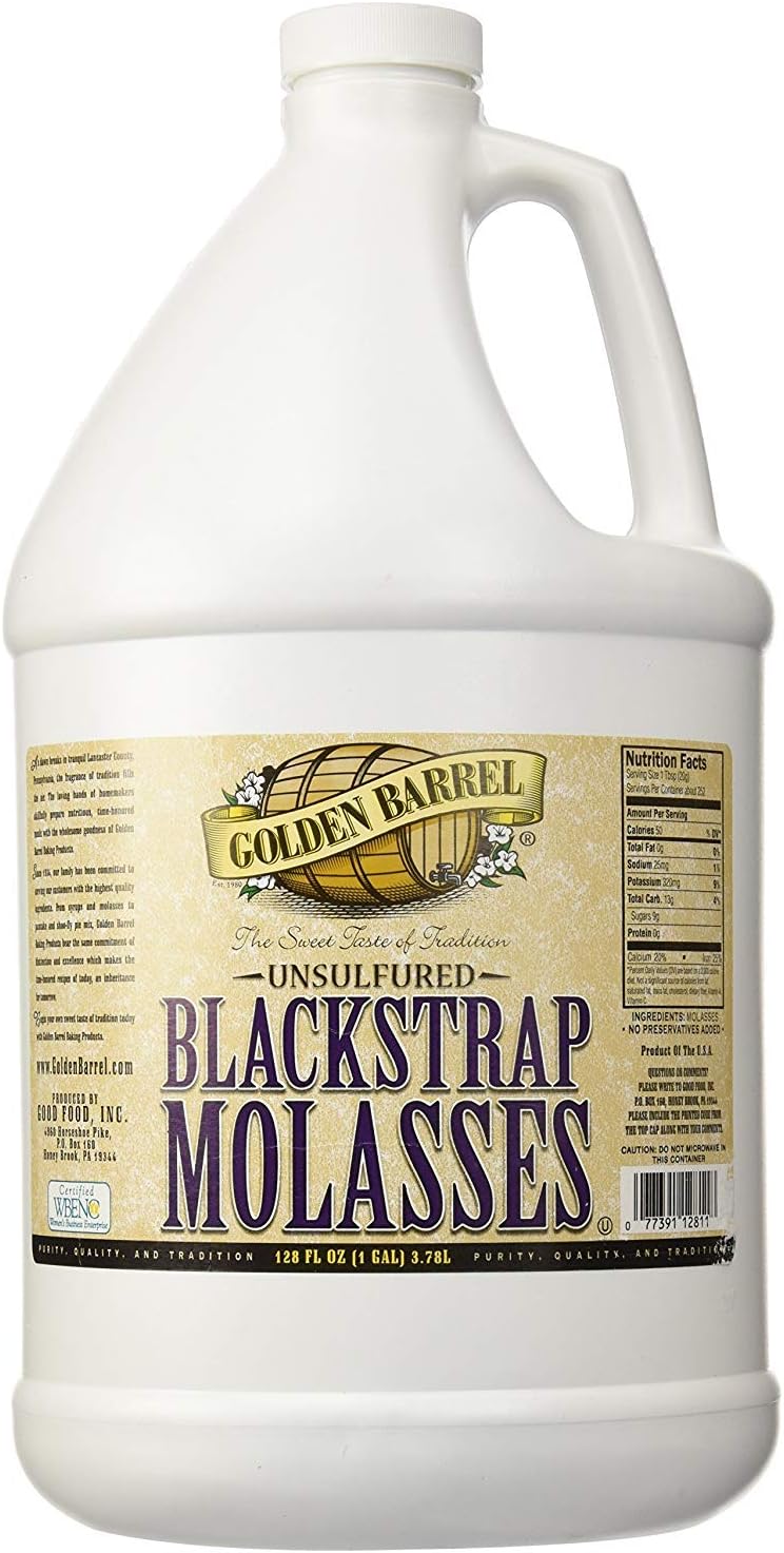 Golden Barrel Bulk Unsulfured Blackstrap Molasses Jug (128 Fl Oz) - PACK OF 5