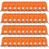 CODOBON 40 Pcs Drawstring Bags,Bulk Draw String Backpack, DIY Gym Sports Cinch Bag Sackpack for Women Men, Orange