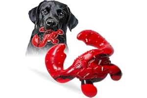 Ouilter Dog Toys for Aggressive Chewers, Dog Toys for Medium Large Dogs, Tough Nylon Dog Chew Toys with Bacon Flavor, Chew Toys for Aggressive Chewers,Red