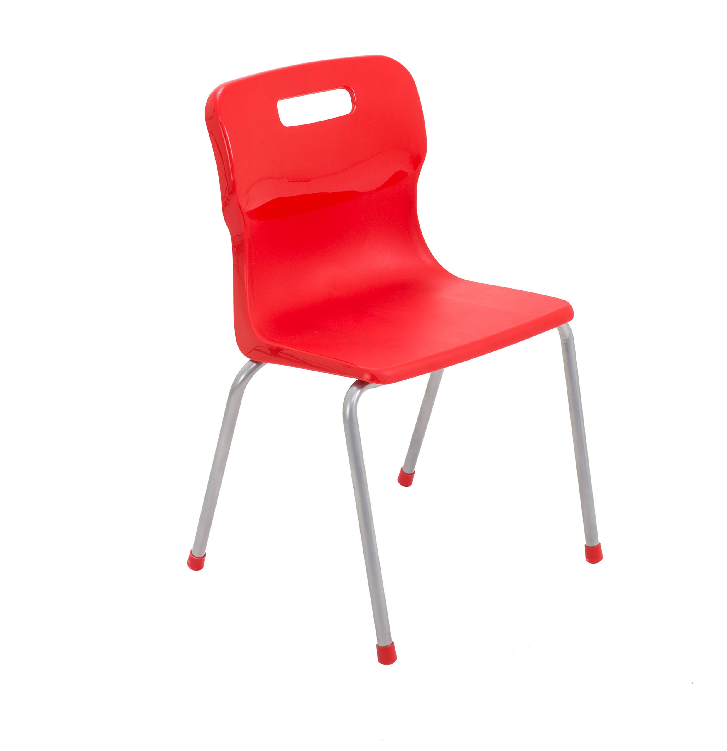 Titan 4 Leg Classroom Chair - Size 4, Ages 8-9 Years, Plastic, Red
