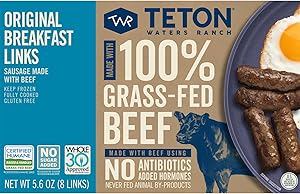 Teton Waters Ranch Grass-Fed Beef Original Breakfast Links, 5.6 Oz