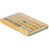 Plano EDGE Premium Terminal Tackle Utility Box, Clear and Yellow, Rust-Resistant Storage, Waterproof Tackle Tray Organizer for Weights, Hooks, and Baits