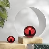sourcing map Gazing Globe 1.5 inch Ruby Red Stainless Steel Ball 2pcs view 3