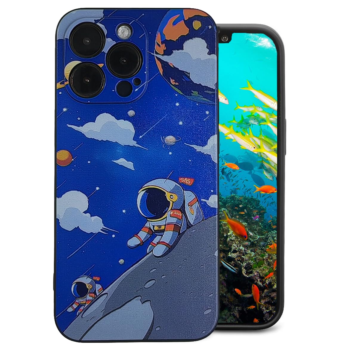 NOQHFADTG Compatible with iPhone 15 Pro Max Case Cool Astronaut Design Soft TPU Anti-Slip Shockproof Designer iPhone 15 Pro Max Silicone Cases Suitable for Men Women Boys Girls and Teenagers 6.7 Inch