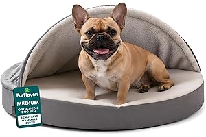 Furhaven 26" Round Orthopedic Dog Bed for Medium/Small Dogs w/ Removable Washable Cover, For Dogs Up to 30 lbs - Sherpa & Suede Snuggery - Gray, 26-inch