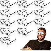 HOHAJIU Googly Eyes Glasses, Funny Glasses Pranks Toy, Novelty Shaking Giant Eye Glasses, Funny Costume Accessories for Dress Up Party, Halloween or Birthday Party Favors, Party Supplies （12 PCS）