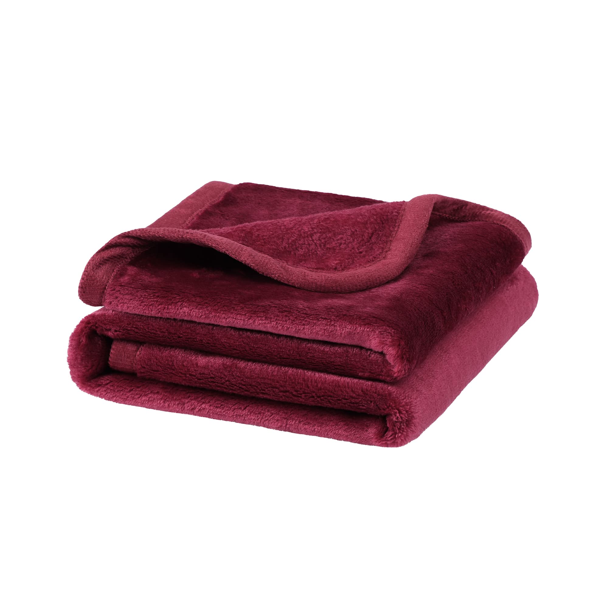 PiccoCasa Pet Dog Blanket Fluffy Fleece Soft and Warm Puppy Bed Blanket Throw Washable Cover Blanket Burgundy 60cm x 80cm — image 1