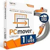 Laplink PCmover Ultimate 11 - Migration of your Applications, Files and Settings from an Old PC to a New PC - Data Transfer Software - With Optional High Speed Ethernet Cable - 1 License