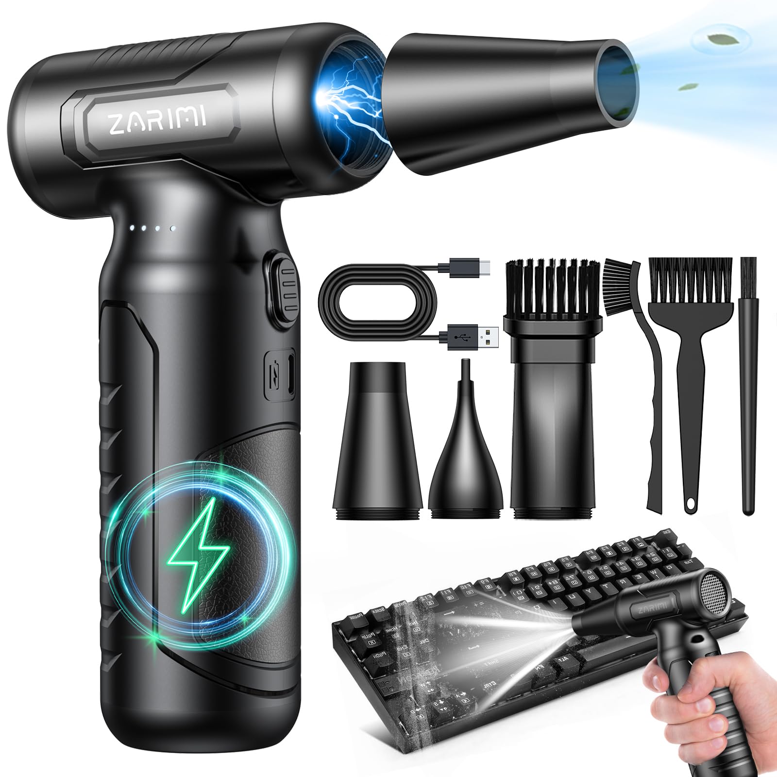 Photo 1 of *** FACTORY SEALED***Electric Compressed Air Duster - 33,0000 RPM High-Speed Air Blower Gun, Rechargeable Mini Turbo Fan Cordless for Keyboard, PC, Car, Home & Outdoor Cleaning Dust, Replaces Compressed Air Cans