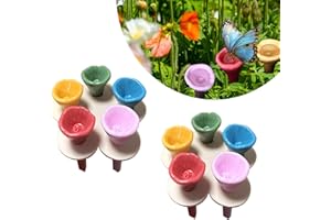 10 Pcs Butterfly and Bee Watering Device,Butterfly Waterer,Insect Drinking Station Designed with Colorful Flowers